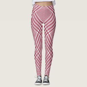 Red White Glen Kariert: Tweed Tartan Leggings