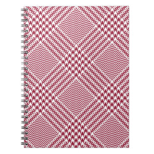 Red White Glen Kariert: Tweed Tartan Notizblock