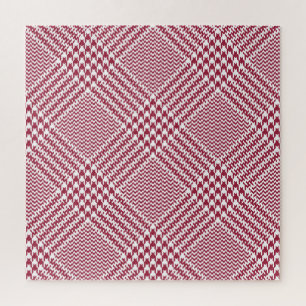 Red White Glen Kariert: Tweed Tartan Puzzle