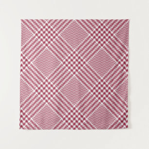 Red White Glen Kariert: Tweed Tartan Wandteppich