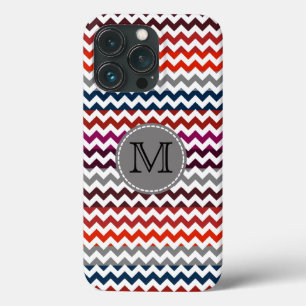 Red White Gray Zickzack Zigzag Monogram Case-Mate iPhone Hülle