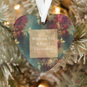 Red White Green Blume Ornament