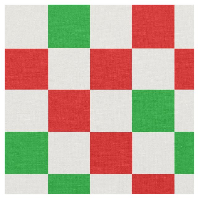 Red White Green Checkered Pattern Design  Stoff (Nahaufnahme)