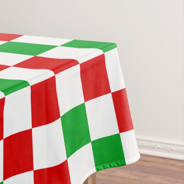 Red White Green Checkered Pattern Design  Tischdecke (Beispiel)