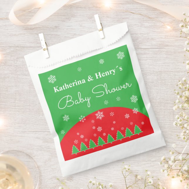 Red White Green Christmas Baby Duft Geschenke Geschenktütchen (Ausgeschnitten)