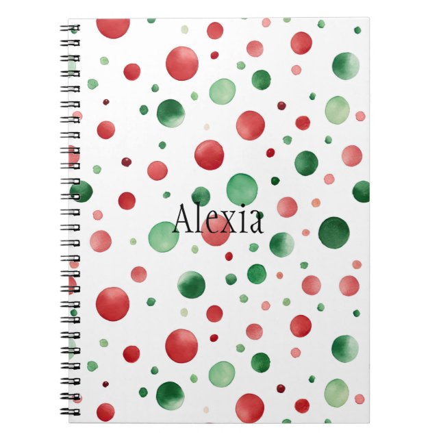 Red White Green Dots Christmas Notizblock (Vorderseite)