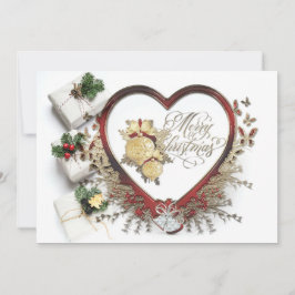 Red White & Green Moderne Viktorianisch Frohe Weih Feiertagskarte