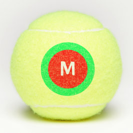 Red White Green Mongram TennBall Tennisbälle