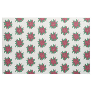 Red White Green Poinsettias Weihnachtsstoff Stoff