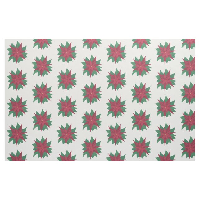 Red White Green Poinsettias Weihnachtsstoff Stoff (Fat Quarter (45,7 x 55,9 cm))