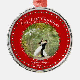 Red White Green Unser erstes Weihnachtsgeschmuck Ornament Aus Metall