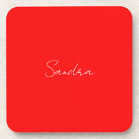 Red White Handschriftlich Minimalistisch Ihren Nam