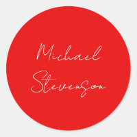 Red White Handschriftlich Minimalistisch Ihren Nam