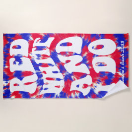 Red White I Do 4. Juli Retro Gefärbte Krawatte Strandtuch