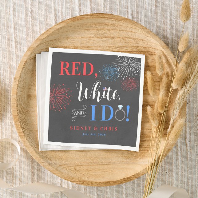 Red White & I Do 4th of July Napkins Serviette (Von Creator hochgeladen)