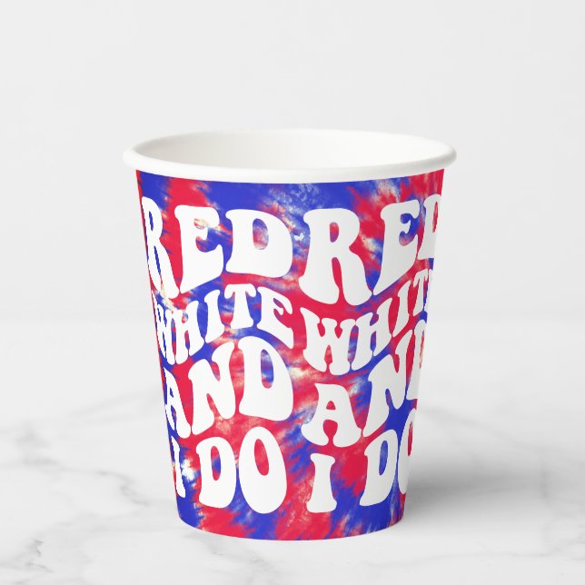 Red White I Do America Bachelorette Pappbecher (Vorderseite)