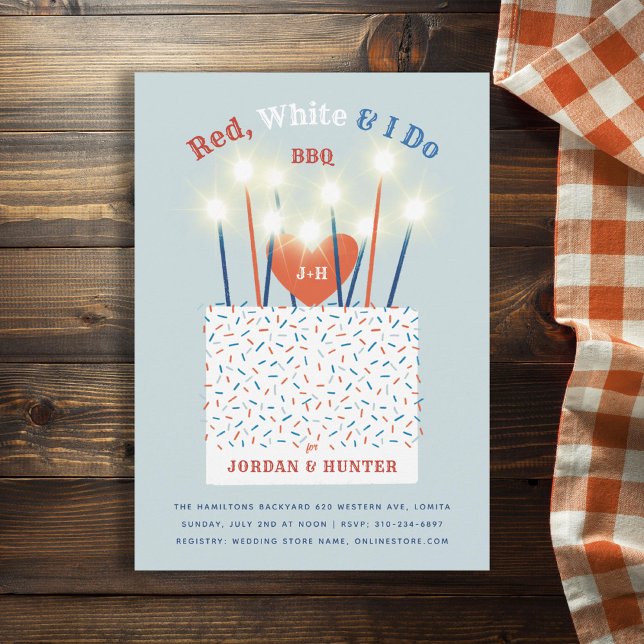 Red White I do GRILLEN Couple's Shower Einladung (Von Creator hochgeladen)