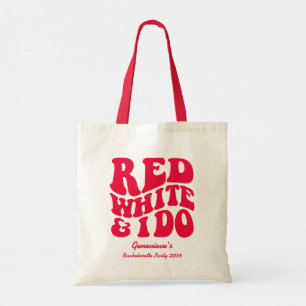 Red White I Do Red Retro 4. Juli Bachelorette Tragetasche