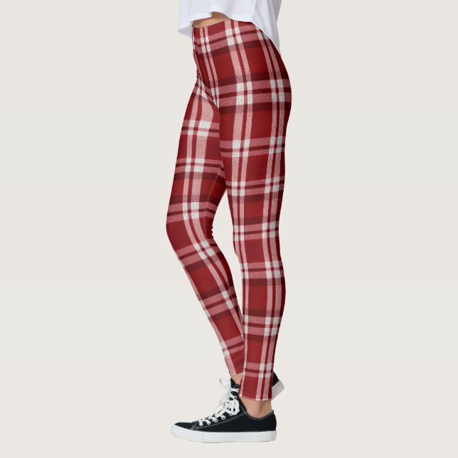 Red White Kariert Leggings (Links)