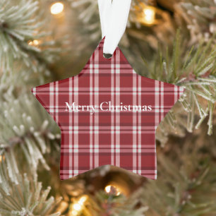 Red White Kariert Ornament