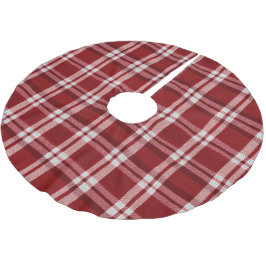 Red White Kariert Polyester Weihnachtsbaumdecke