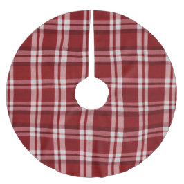 Red White Kariert Polyester Weihnachtsbaumdecke