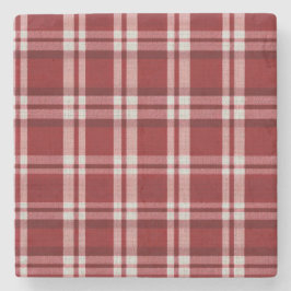 Red White Kariert Steinuntersetzer