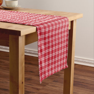 Red White Kariert Table Runner Mittelgroßer Tischläufer