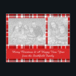 Red White Kariert Tartan Feiertagspostkarte<br><div class="desc">Dieses karierte rote und weiße Design hat ein sich wiederholendes,  überprüftes / kartanisches Muster,  das leicht strukturiert ist. Es ist ein helles,  stilvolles kariertes Muster.</div>