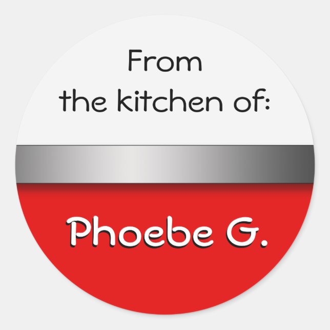 Red White Kitchen Stickers (Vorderseite)