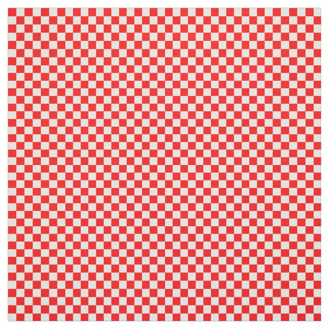 Red White Kroon Checkerboard Muster Stoff (Muster)
