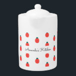 Red White Ladybug Nature Pattern Elegant<br><div class="desc">Red White Elegant Ladybug Nature Muster Teekanne. Verwenden Sie diese Vorlagenoption,  um den Text zu ändern. Verwenden Sie das Tool Bearbeiten,  um die Textfarbe zu ändern.</div>