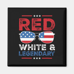 Red White Legendary Papa Pater Son Matching 4th O Magnet