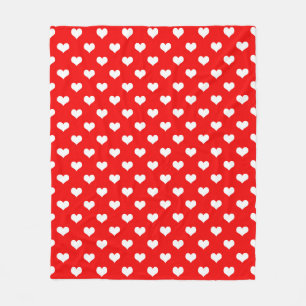 Red White Liebe Herzdesign Fleecedecke