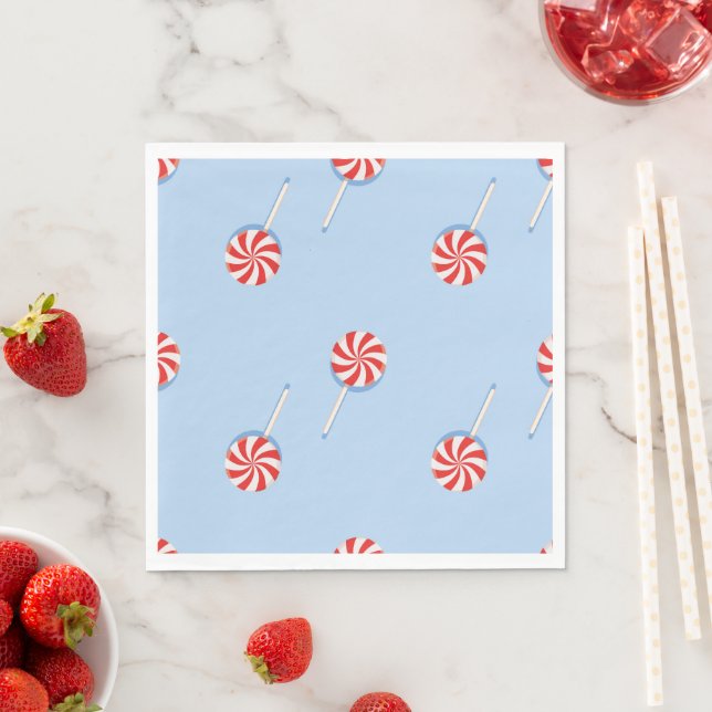 Red & White Lollipop Musterpapier Napkins Serviette (Beispiel)