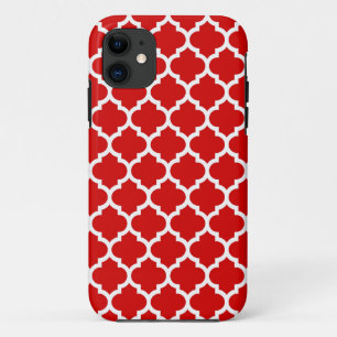 Red White marokkanische Quatrefoil Pattern #5 Case-Mate iPhone Hülle