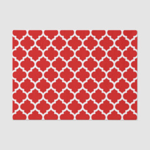 Red White marokkanische Quatrefoil Pattern #5 Seidenpapier