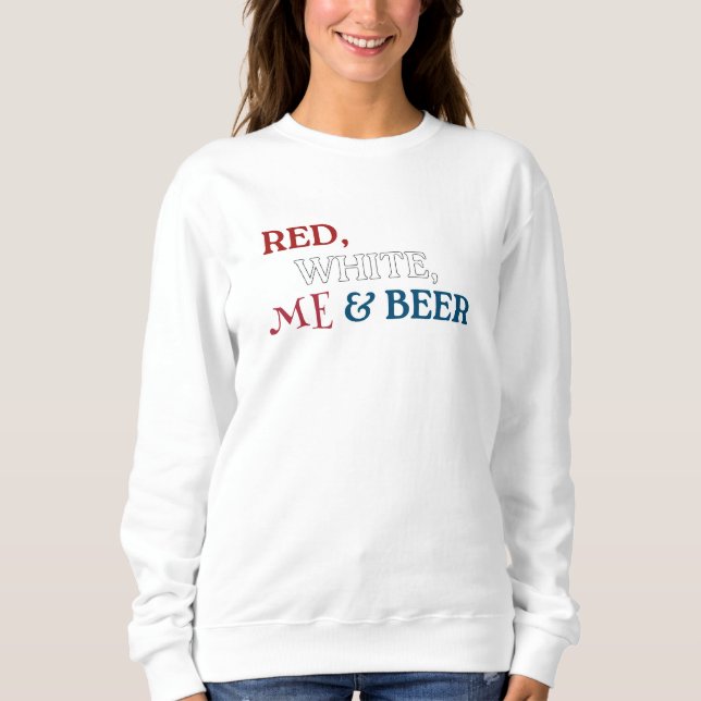 Red White Me and Bbe Red White Blue Typografy Sweatshirt (Vorderseite)