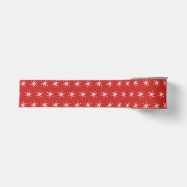 Red White Mini Snowflake Weihnachten Ripsband