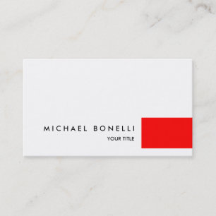 Red White Modern Beruflich Business Card Visitenkarte