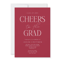 Red White Modern Minimalistische Grad Party Einlad