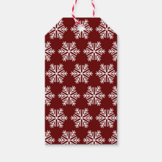 Red White Modern Snowflake Christmas Pattern  Geschenkanhänger