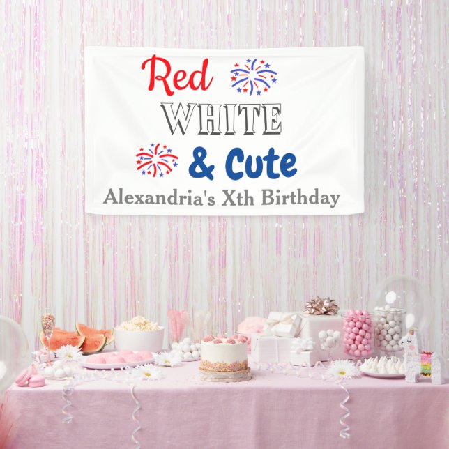 Red White & Niedlich 4. Juli Banner (Party)