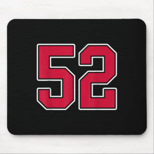 Red White Number 52 Jersey Player Uniform #52 Mousepad