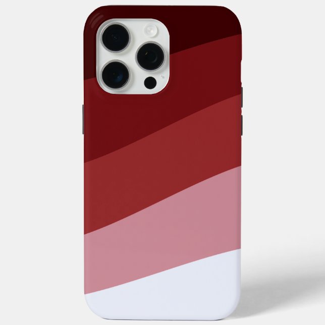 Red White Ombre Wave Muster Case-Mate iPhone Hülle (Rückseite)