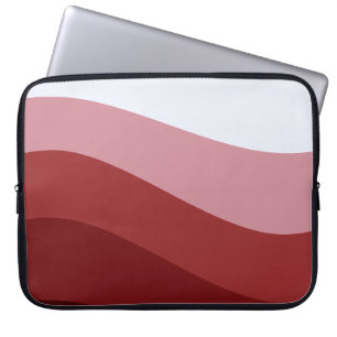 Red White Ombre Wave Muster Laptopschutzhülle