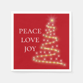 Red White Peace Liebe Joliday Napkins Serviette