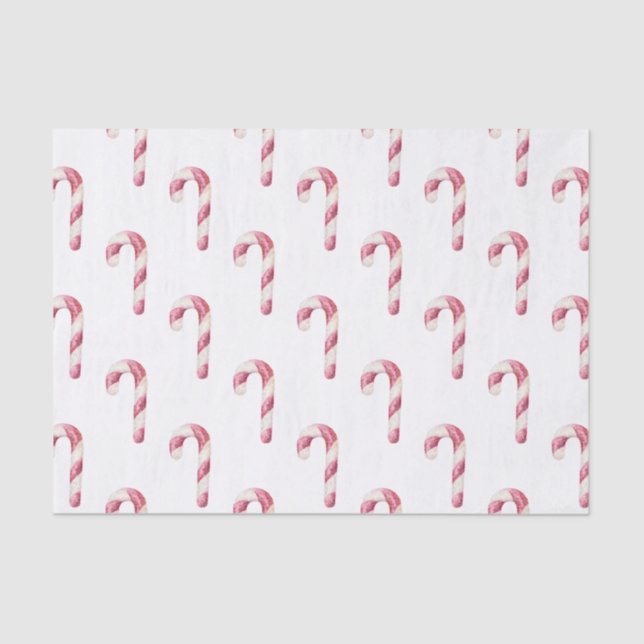 Red White Peppermint Candy Canes Seidenpapier (Vorderseite)