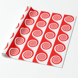 Red & White Peppermint Candy Swirl Geschenkpapier