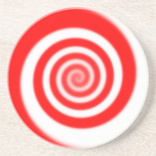 Red & White Peppermint Candy Swirl Getränkeuntersetzer